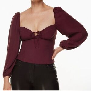 Aritzia Wilfred Novella Burgandy Blouse